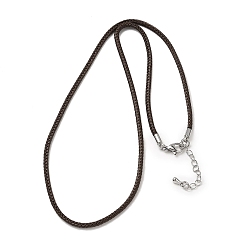 Коричневый 2.5мм нейлоновый плетеный шнур для изготовления ожерелий, с латунными выводами и 304 застежками из лобстера из нержавеющей стали, долговечный, стойки покрытие, платина, кофе, 17.72 дюйм (45 см)