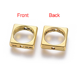 Античное Золото Бусины тибетского стиля, рамки, без свинца и без кадмия, квадратный, античное золото , 11x11x3 мм, отверстие : 8 мм