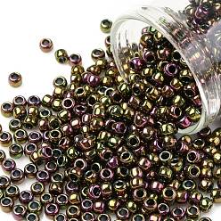 (509) High Metallic Purple/Green Iris Toho 8/0 runde Perlen, japanische Rocailles, (509) hochmetallische lila / grüne Iris, 3 mm, Bohrung: 1 mm, über 222pcs / Flasche, 10 g / Flasche