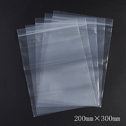 White Plastic Zip Lock Bags, Resealable Packaging Bags, Top Seal, Self Seal Bag, Rectangle, White, 30x20cm, Unilateral Thickness: 3.9 Mil(0.1mm), 100pcs/bag