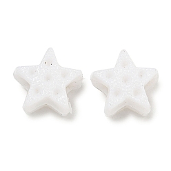 White Opaque Acrylic Bead Rhinestone Settings, Star, White, 16x16x8mm, Hole: 5mm, Fit for 2mm Rhonestone, about 535pcs/500g
