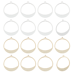 (52) Непрозрачная лаванда 16 шт. 2 цвета латунные подвески, без кадмия и без свинца, кольцо очарование, разноцветные, 30.5x28x0.5 мм, отверстие : 1.6 мм, 8 шт / цвет