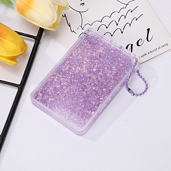 Средняя Орхидея Прямоугольный акриловый брелок с зыбучим песком, блестящая чеканка кулон украшения наклейка брелок, с шаровыми цепей, средне орхидеи, 9x6 см