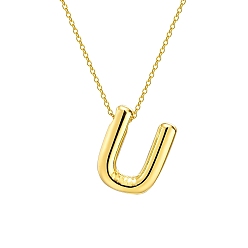 Letter U 304 тросовая цепочка из нержавеющей стали с подвесками в виде букв, Буква U, 17.72 дюйм (45 см)