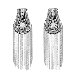 Платина 2 модные погоны с кисточками, значок на плече, с железными цепями и булавкой, ткань выводы, платина, 236 мм