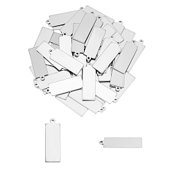 Stainless Steel Color 304 Stainless Steel Stamping Blank Tag Pendants, Rectangle, Stainless Steel Color, 35x12x1.5mm, Hole: 2mm, 30pcs/box