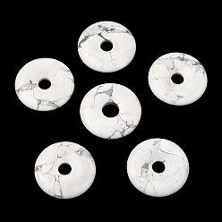 Howlite Natural Howlite Pendants, Donut/Pi Disc Charms, 30x6mm, Hole: 8mm