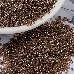 (RR641) Dyed Rose Bronze Silverlined Alabaster Миюки круглые бусины рокайль, японский бисер, (rr 641) окрашенный розово-бронзовый серебристый алебастр, 15/0, 1.5 мм, Отверстие: 0.7 мм, о 5555 шт / бутылка, 10 г / бутылка