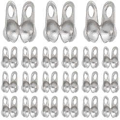 Нержавеющая Сталь Цвет 400 шт. 304 наконечники из нержавеющей стали с гладкой поверхностью, Калотте заканчивается, крышка раскладушки, цвет нержавеющей стали, 4x2 мм, отверстие : 1 мм, внутренний диаметр: 1.5 мм