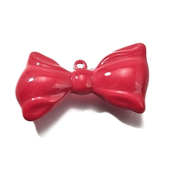 Красный Акриловые подвески, бантом, красные, 32x57x15 мм, отверстие : 2.5 мм