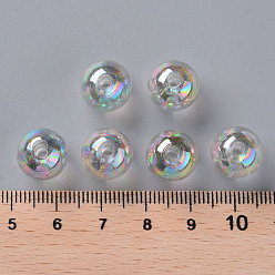 Clear AB Transparent Acrylic Beads, AB Color Plated, Round, Clear AB, 12x11mm, Hole: 2.5mm, about 566pcs/500g