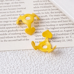 Gold Spray Painted Acrylic Beads Caps, 3 Petals, Gold, 16x8mm