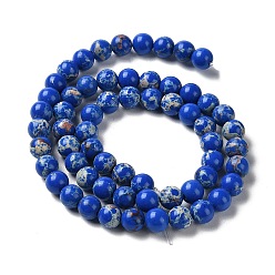 Blue Synthetic Imperial Jasper Dyed Beads Strands, Round, Blue, 6mm, Hole: 1.4mm, about 60~62pcs/strand, 14.72''~15.28''(37.4~38.8cm)