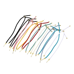 Mixed Color Adjustable Nylon Cord Necklace Making, with Brass Beadable Bar, Golden, Mixed Color, 18.11x0.16 inch(46x0.4cm)