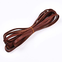 Sienna Flat Leather Jewelry Cord, Jewelry DIY Making Material, Sienna, 8x2mm