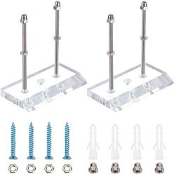Clear Acrylic Wall Hanging, with Iron Findings, for Skateboarding, Clear, 74.5x39.5x7.5mm