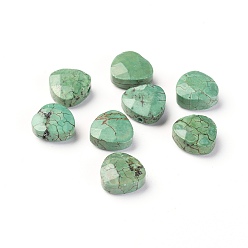 Dark Sea Green Natural Magnesite Beads, Dyed, Faceted, Triangle, Dark Sea Green, 9x9x4mm, Hole: 0.7mm