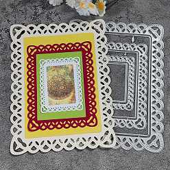 Rectangle Углеродистая сталь разрезает трафареты, для diy scrapbooking, Фотоальбом, декоративная бумага для тиснения, матовый цвет нержавеющей стали, прямоугольные, 140x108x0.8 мм