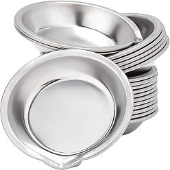 Stainless Steel Color Stainless Steel Color Palette, Flat Round, Stainless Steel Color, 50x48x8mm