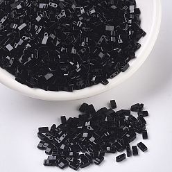 (HTL401) Black MIYUKI Half TILA Beads, Japanese Seed Beads, 2 Hole, (HTL401) Black, 5x2.3x1.9mm, Hole: 0.8mm, about 12500pcs/500g