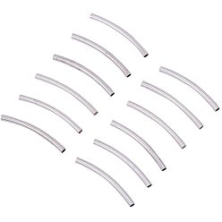 Silver Curved Brass Tube Beads, Silver, 25x2mm, Hole: 1mm, 200pcs/box