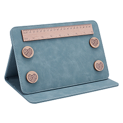 Кадет Синий Линейка для спиц из искусственной кожи, магнитный, шаблон стойки диаграмм, кадетский синий, 262x175x15 мм