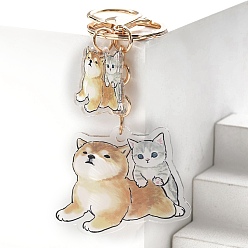 Перу Акриловые брелки, украшения для сумок и кошельков, форма кошки и собаки, Перу, 11x4.5 см