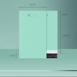 Светло-зеленый Однотонные прямоугольные пластиковые самоклеящиеся упаковочные пакеты из полиэтилена, светло-зеленый, 44x25.5 см, 100 шт / комплект