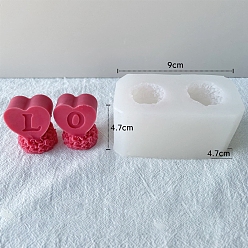 Heart Food Grade Silicone Candle Molds, For Candle Making, Heart, 4.7x9x4.7cm