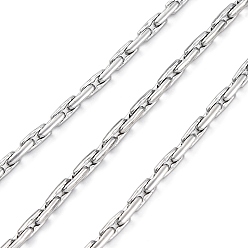 Нержавеющая Сталь Цвет 304 цепи из нержавеющей стали Бостон, с катушкой, пайки, цвет нержавеющей стали, 7.5x3x1.5 мм, около 32.81 футов (10 м) / рулон