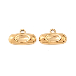 Настоящее золото 18K Овальные 304 из нержавеющей стали кулон настройки кабошон, ионное покрытие (ip), реальный 18 k позолоченный, лоток : 4 мм, 10.5x17.5x3 мм, отверстие : 2x8 мм