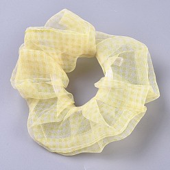 Gelb Mädchen Haar-Accessoires, scrunchie / scrunchy, elastische Organza-Haargummis, Pferdeschwanzhalter, Gelb, 1.5~2 mm, Innendurchmesser: 45~55 mm