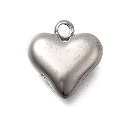 Нержавеющая Сталь Цвет 304 прелести нержавеющей стали, сердце, цвет нержавеющей стали, 11x10.5x4.5 мм, отверстие : 1.6 мм