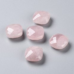 Розовый Кварц Природного розового кварца кабошонов, граненые квадратные, 19~20x19~20x9~10 мм