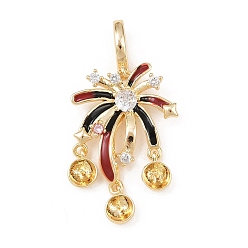 Настоящее золото 18K Латунные микропроволочные кубические циркониевые подвески, с эмалью, реальный 18 k позолоченный, 39 мм