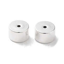 Серебро Фурнитура для сережек-гвоздиков из латуни, колонка, серебряные, 6x4 мм, отверстие : 0.8 мм