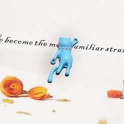 Темно-Голубой 10шт. подвески-соединители из сплава, окрашенные в печной краской, кошка, глубокое синее небо, 29x10 мм