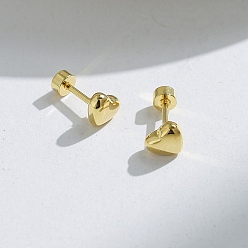 Сердце 304 из нержавеющей стали серьги, золотые, сердце, 5.8x7 мм