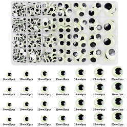 Rectangle Полукруглые светящиеся пластиковые кабошоны с покачивающимися глазами, светится в темноте, для изготовления кукольных игрушек своими руками изготовление плюшевых животных, прямоугольные, 190x132x18 мм, 484 шт / коробка