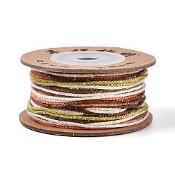 Темный Хаки 30м сегментный окрашенный хлопковый шнур для макраме, круглая плетеная веревка, для настенного крепления, ремесла, Подарочная упаковка, Темный хаки, 1 мм, около 32.81 ярдов (30 м) / рулон