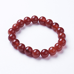 Коричневый Полосатые агатовые / полосатые агатовые вышитые бисером браслеты, окрашенные, круглые, коричневые, 2-1/8 дюйм (53 мм)