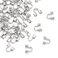 Real Platinum Plated SHEGRACE Brass Wire Guardian, Tube, Cadmium Free & Nickel Free & Lead Free, Real Platinum Plated, 5x6x2mm, Hole: 1.6mm