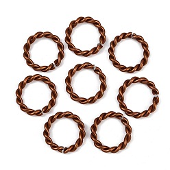 Седло Коричневый Алюминиевые быстроразъемные соединения, витое круглое кольцо, седло коричневый, 24~24.5x3.5~4 мм, внутренний диаметр: 17~17.5 мм