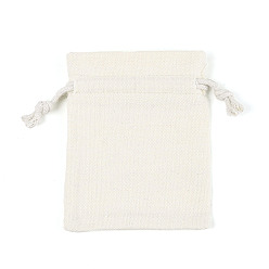 (404) Непрозрачное AB Кислое яблоко Прямоугольные холщовые упаковочные пакеты, пустые сумки с завязками, цветочный белый, 14.5~15.5x11.5~12.5x0.3 см