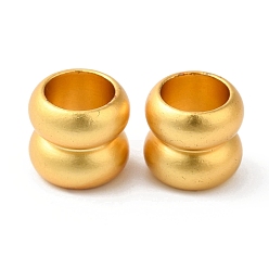 Matte Gold Color Brass European Beads, Large Hole Beads, Long-Lasting Plated, Column, Cadmium Free & Lead Free, Matte Gold Color, 12x12.5mm, Hole: 8.5mm