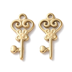 Настоящее золото 14K 304 подвески из нержавеющей стали, брелок в виде цветка, реальный 14 k позолоченный, 16x8x1.5 мм, отверстие : 1.5 мм