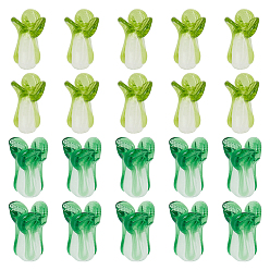 (52) Непрозрачная лаванда 40 шт 2 цвета бусины лэмпворк ручной работы, капуста, разноцветные, 19~20.5x10~12.5x10~12 мм, отверстие : 0.8~2 мм, 20 шт / цвет