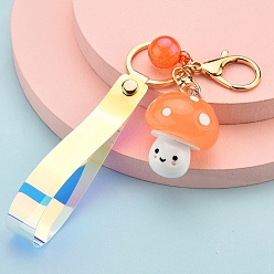 Оранжевый Светящийся акриловый брелок в виде гриба, светящиеся в темноте украшения, оранжевые, 16.5 см