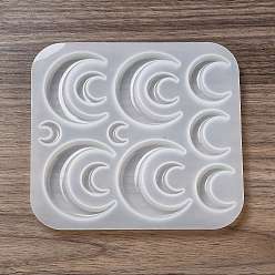 Луна Силиконовые формы для кабошонов своими руками, формы для литья смолы, для уф-смолы, изготовление ювелирных изделий из эпоксидной смолы, луна, 130x117x8 мм, внутренний диаметр: 4~15x13~48 мм