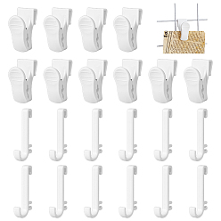 Белый Пластиковые подвесные зажимы, с железными крючками для перфорированной доски, белые, 45.5x20x25 мм, 4 шт / пакет